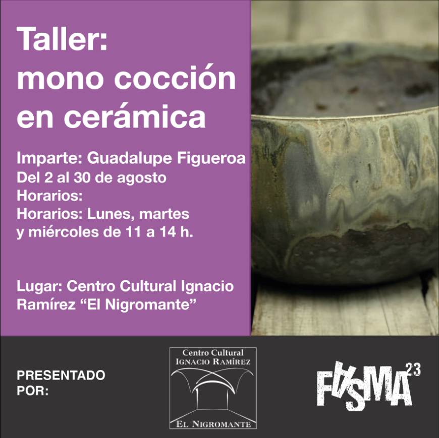 Imagen de Taller de mono cocción en cerámica. Imparte: Guadalupe Figueroa