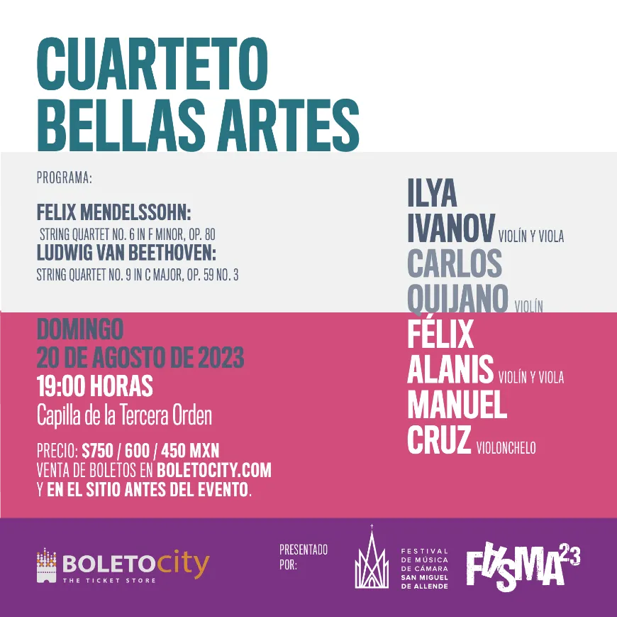 Imagen de CUARTETO BELLAS ARTES (7PM)